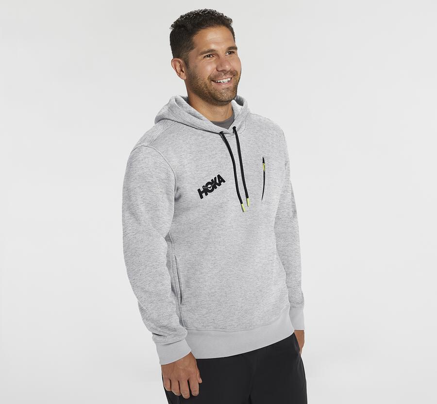 Hoka One One Mens Hoodie - Performance - Grey - LMIZ21586